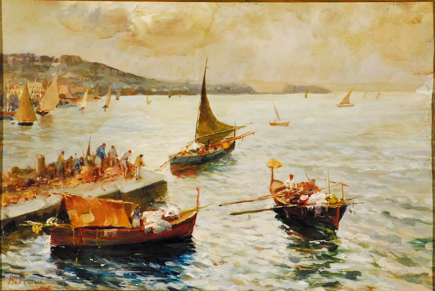  156-Attilio Pratella -Pescatori a riva 